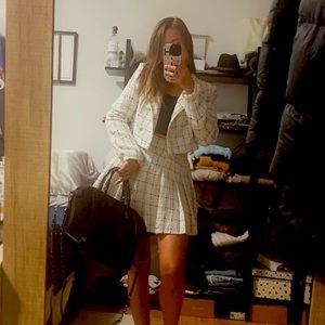 Matching black and white tweed set